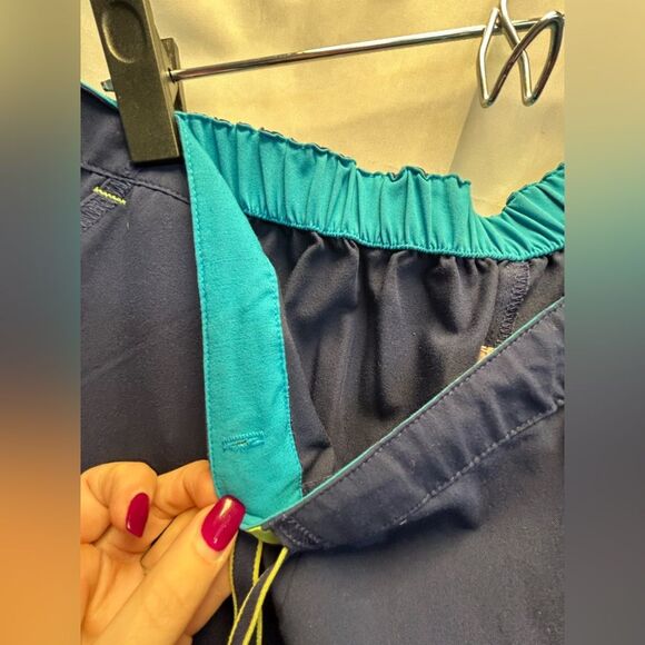 Jockey navy blue scrub pants with lime and teal accents, size XL - Picture 6 of 8